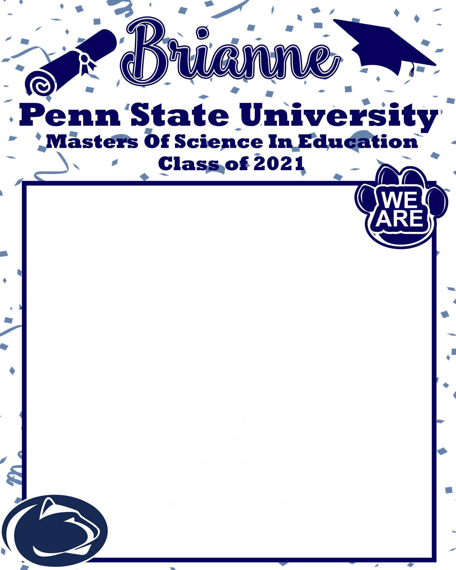 Penn State Graduation Autograph sign graduation printable Etsy