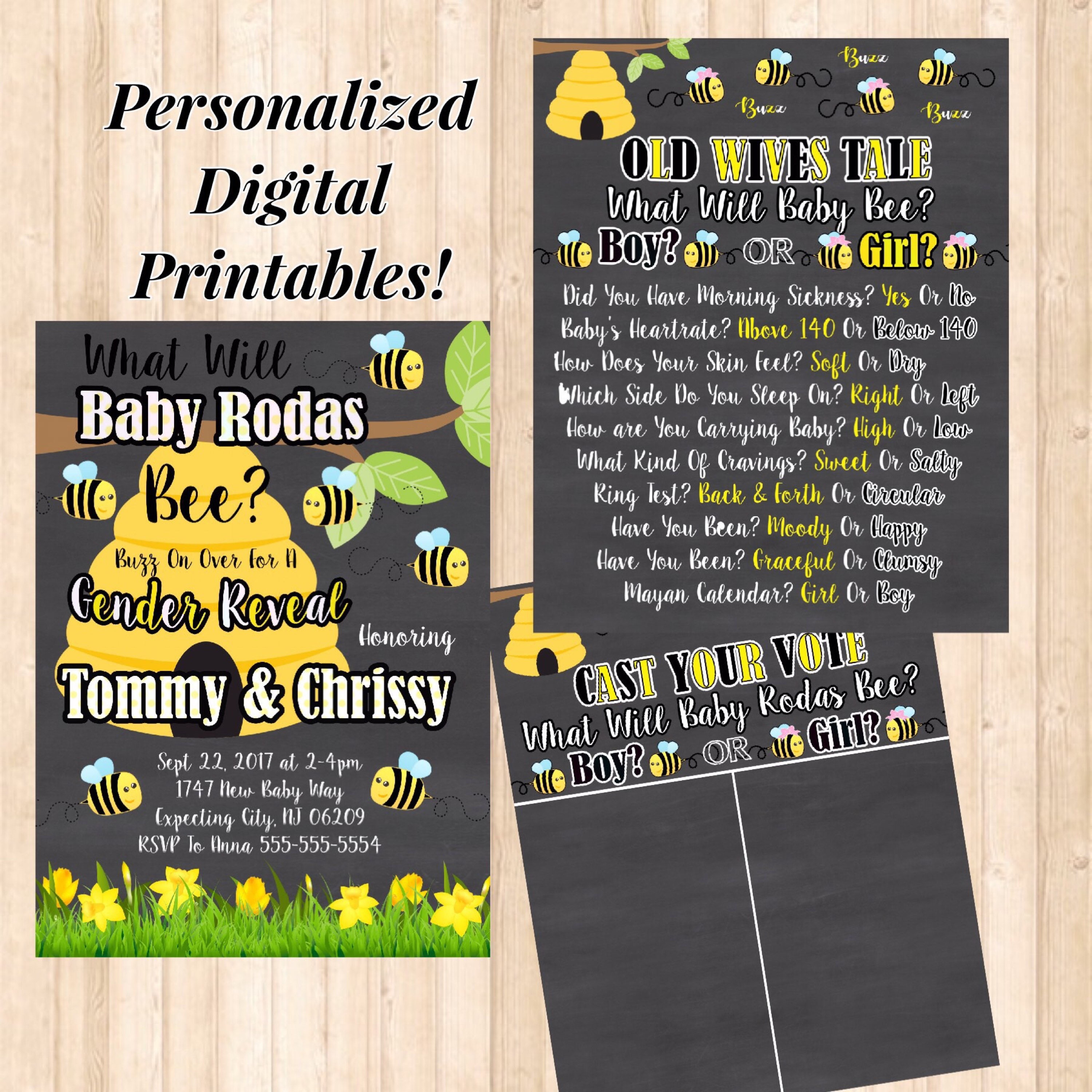 What Will Baby Bee What Will Baby Bee Invitation What Will image