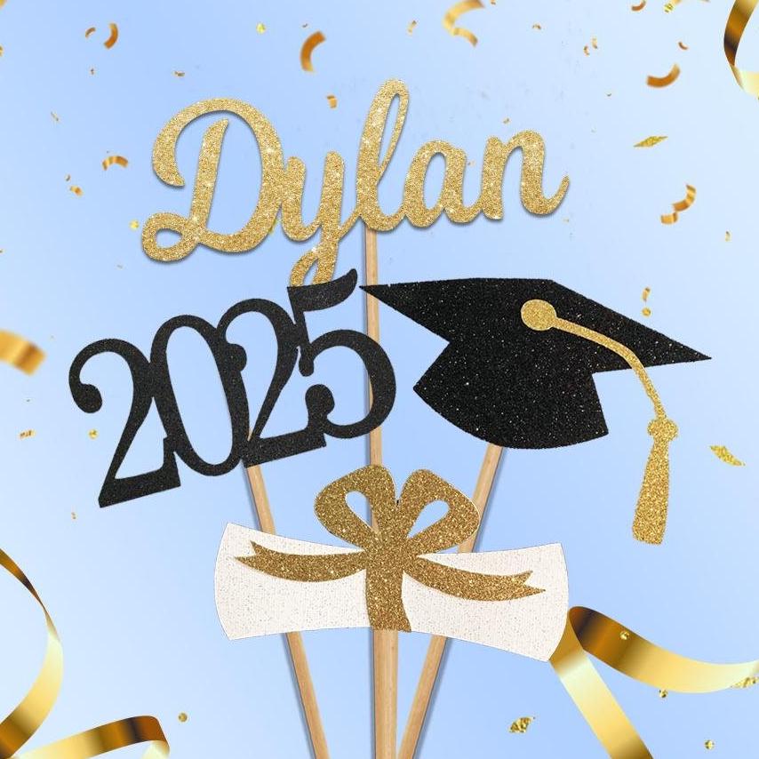 „Congrats Grad“ Konfetti – Glitzer-Streuung Für Abschlussfeiern | Schwarz & Rosa