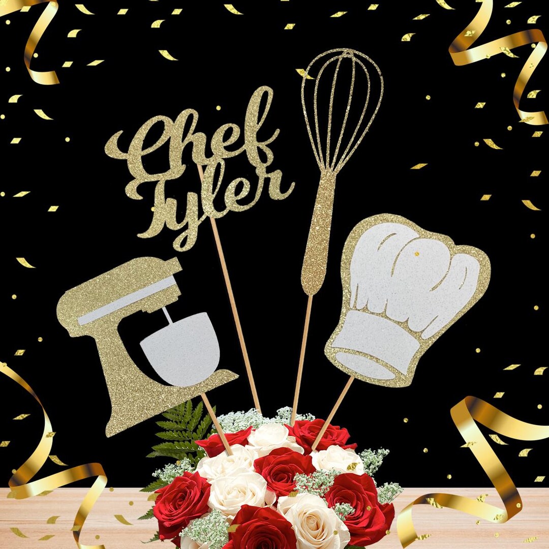 Chef Graduation Centerpiece Sticks,culinary School Graduation Chef ...