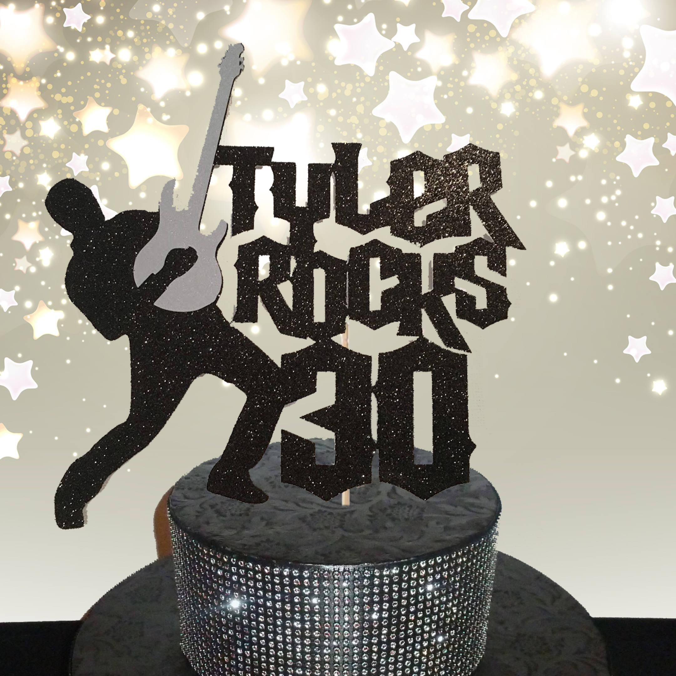 Rock and Roll Cake Topperrock Cake Topper 30th Birthday Cake Etsy