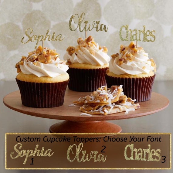 Custom Cupcake Toppers Custom Name Cupcake Toppers Birthday Cupcake Toppers Any Age Cupcake Toppers Custom Toppers Birthday Cupcake