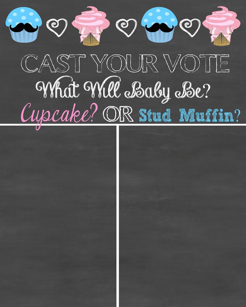 Cupcake or Stud Muffin Gender Reveal chalkboard Cupcake or Stud Muffin