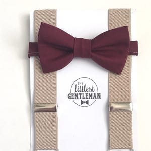 boys  burgundy wine bow tie and suspenders set , baby boy suspenders, suspenders, ring bearer outfit, page boy, braces, boys wedding bow tie