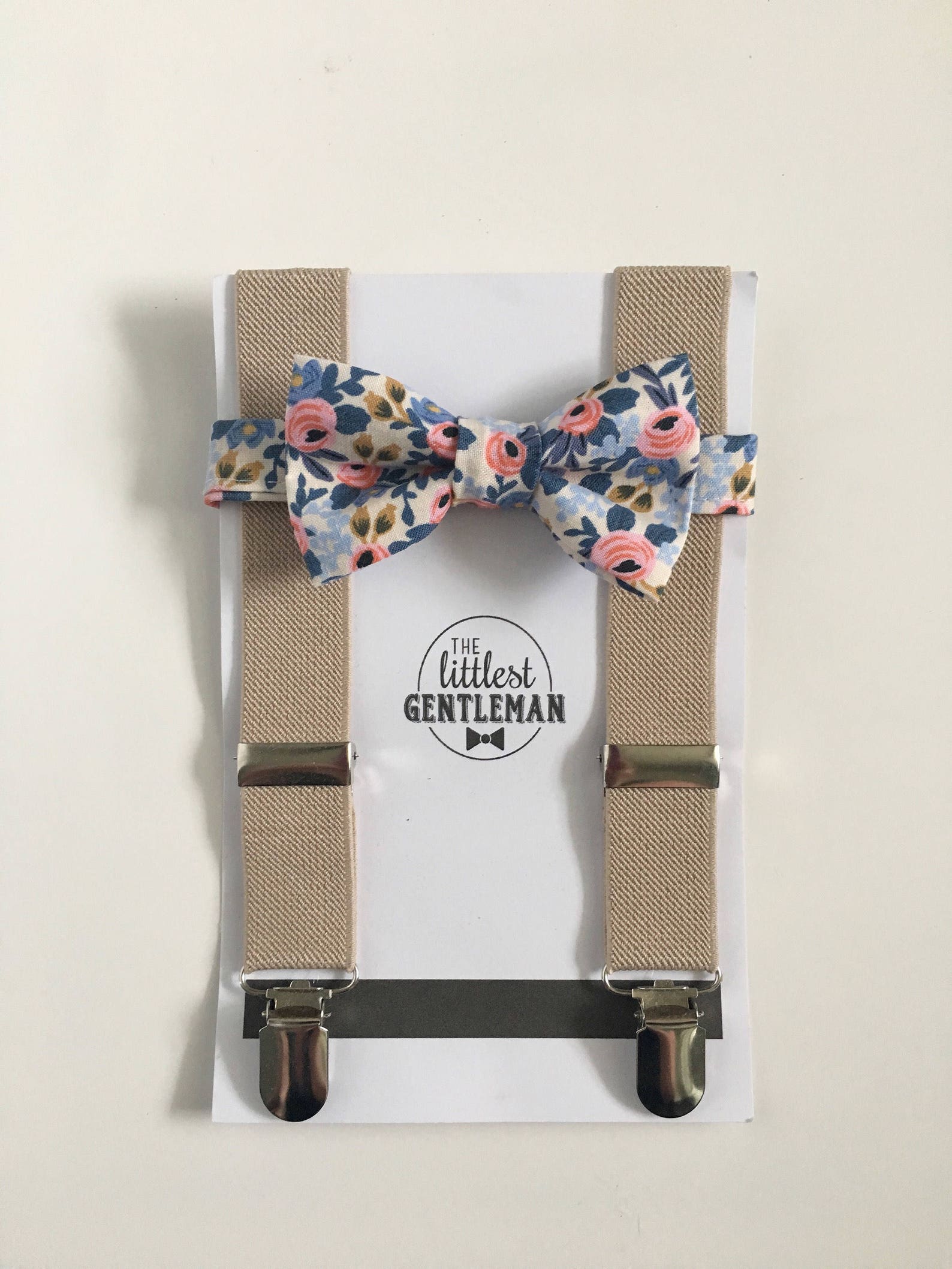Boys Floral Bow Tie and Suspenders Set Baby Boy Navy Etsy