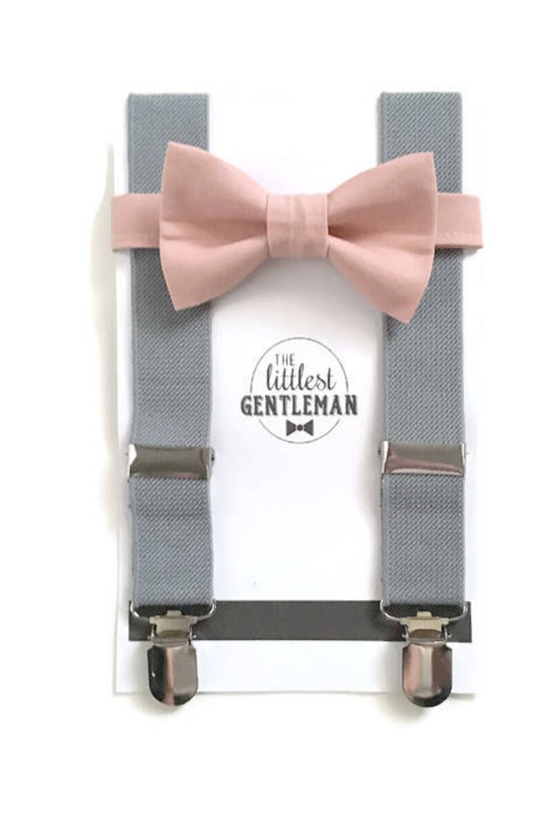 Dusty Rose Bow Tie and Suspender Set Boys Pale Dogwood Bow Etsy