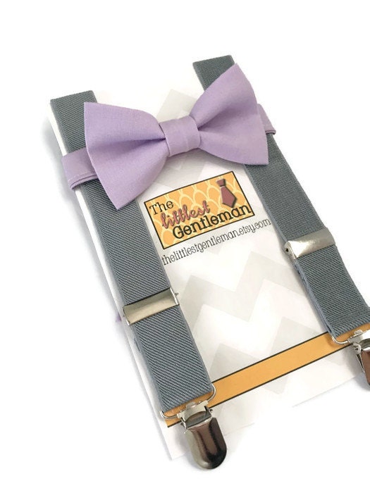 Lavender Bow Tie Suspenders Set Purple Bow Tie Suspenders Etsy