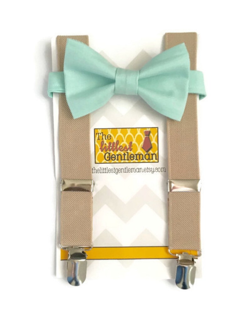 Boy Bow Tie Suspenders Set Mint Bow Tie Suspenders Set Baby Etsy