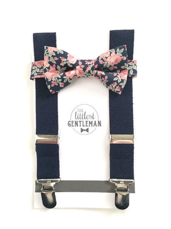 baby boy outfit with bow tie and suspenders