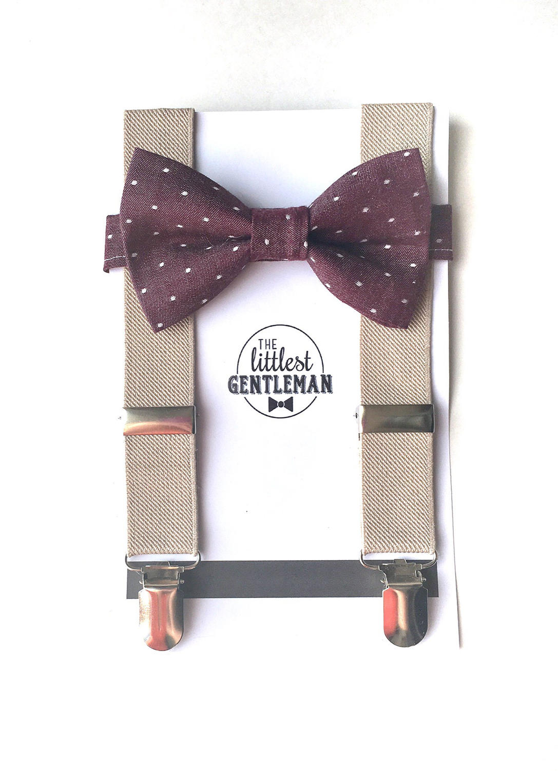 Boys burgundy wine bow tie and suspenders set baby boy Etsy