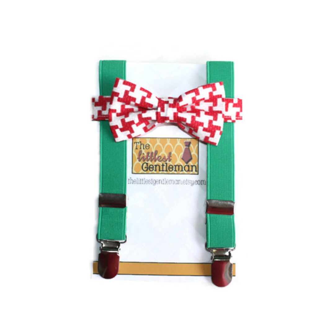 Boys Christmas Bow Tie and Suspender Baby Bow Tie Baby Etsy