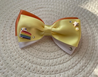Mini Cookie Rainbowcake Hair Bow yellow peach white | Bow | Hair Bow | Princess Bow | Girl Bow | Bow