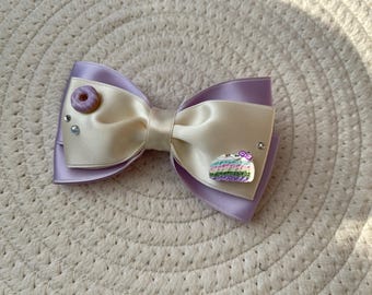 Mini Donut Rainbowcake Hair Bow lilac beige | Bow | Hair Bow | Princess Bow | Girl Bow | Bow