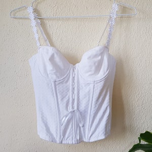 Vintage White Corset by Marie Jo Boned corset top 32B 70B