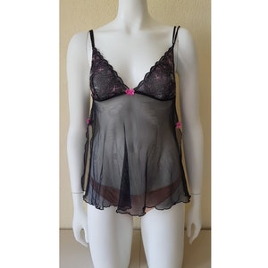 Black See trough Nightie by Cottelli Collection Size S