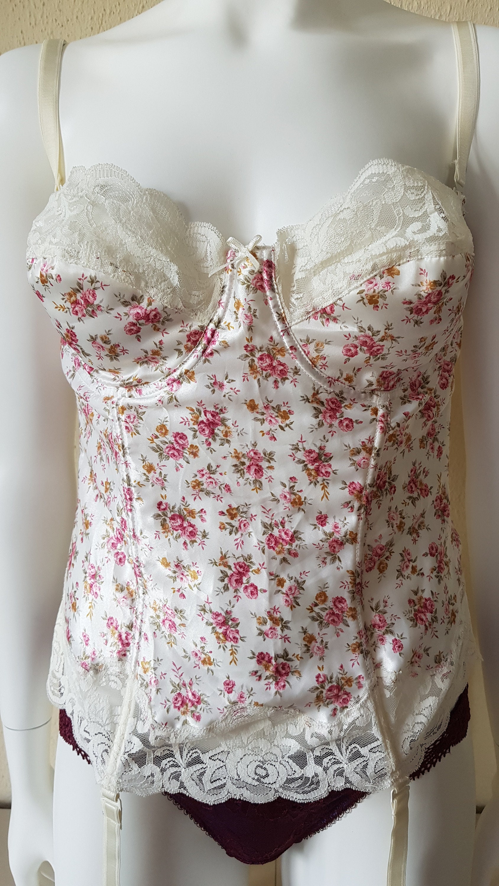 90's Corset by H&M Hennes and Mauritz, Vintage Boned Corset Top, 38B 85B 