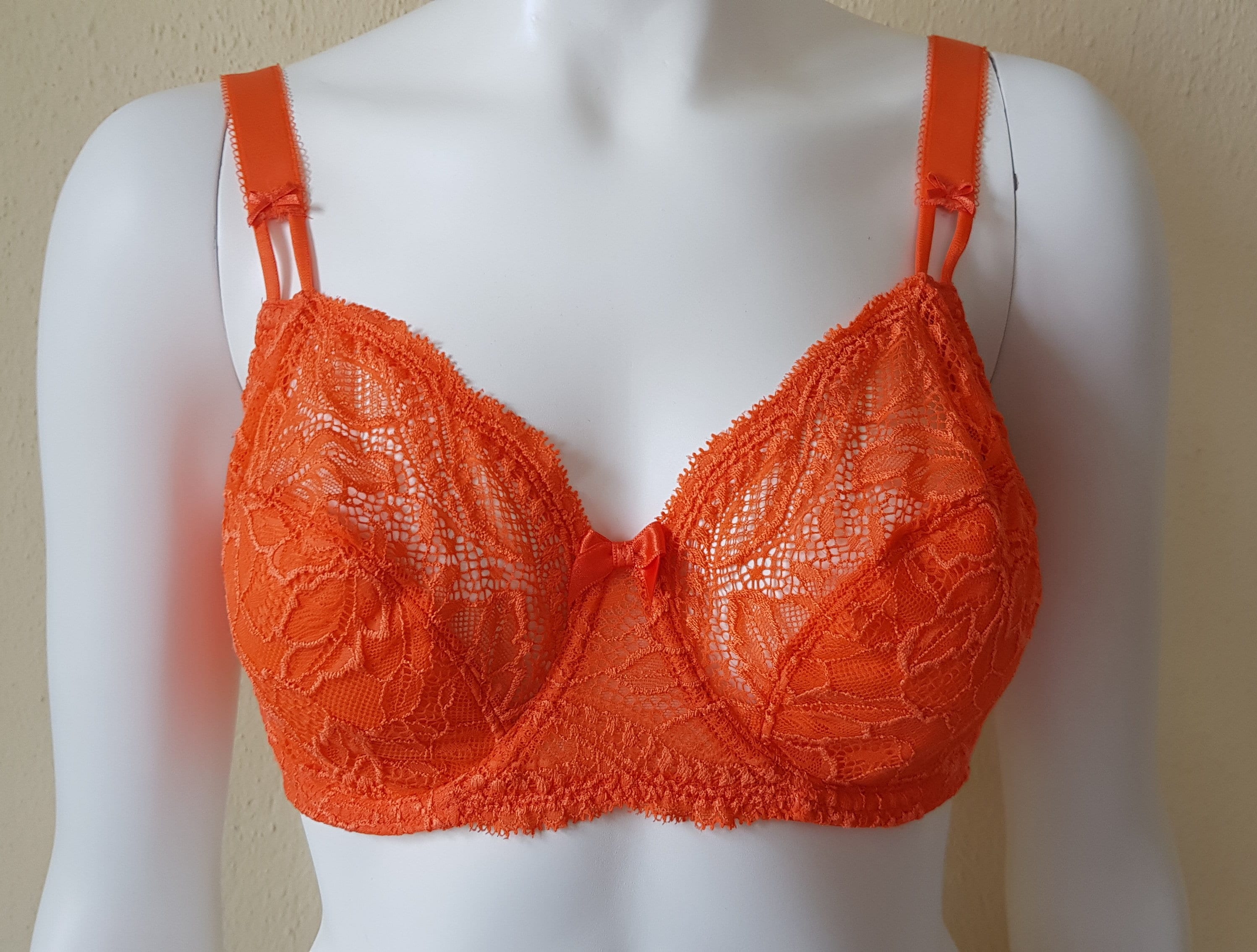 Orange Bra 32E by Simone Perele, Floral Lace, Underwired, Full Coverage Bra,  EU-70E -  Sweden