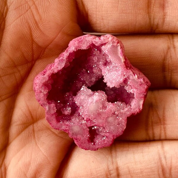Fuchsia Pink Aura Crystal, Titanium Pink Geode, Pink Druzy Cluster, Aura Geode Specimen, Pink Crystal Pendant, Geode Pendant, Pink Stones