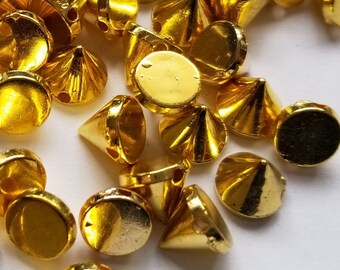 100 Gold Spike Beads, Sew on Beads, Gold Spikes, Sew on Spike Beads, DIY Jewelry, Spike Jewelry