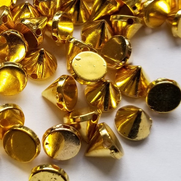100 Gold Spike Beads, Sew on Beads, Gold Spikes, Sew on Spike Beads, DIY Jewelry, Spike Jewelry