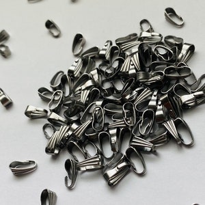300pcs Mixed Stainless Steel Pinch Clip Clasp Bail Finish Necklace Clasps  Pendant Clasps Claw Bail Pendant Clasps Pinch Clip Clasp Bail for Necklace