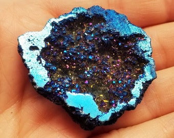 Cobalt blue Coated Moroccan Geode Pendant