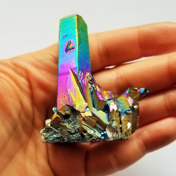 Titanium Rainbow Druzy, Crystal Quartz Cluster, Rainbow Druzy Specimen, Stones, Rocks, Minerals, Large Crystal Cluster, Colorful Rocks