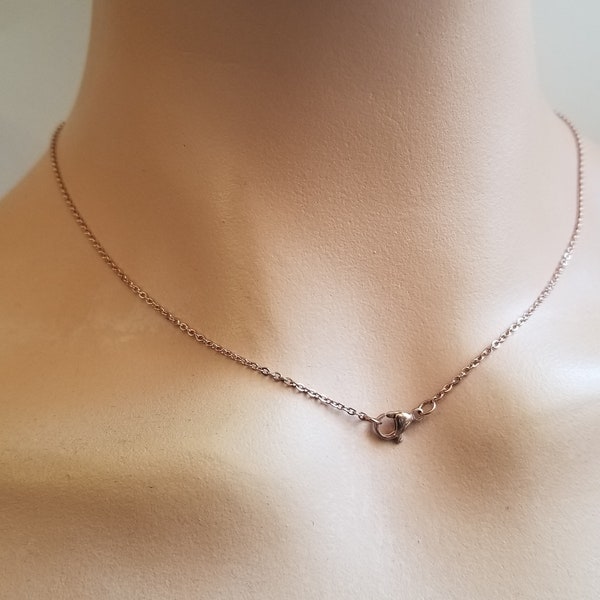 Rose Gold Necklace Chain, Rose Golden Necklace Chain, Copper Colored Hypoallergenic Non Tarnish Necklace Chain