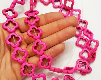 Pink Clover Beads, Connector Beads, Pink Flower Beads, Clover Charms, Cover Beads, Pendant Beads, Large beads