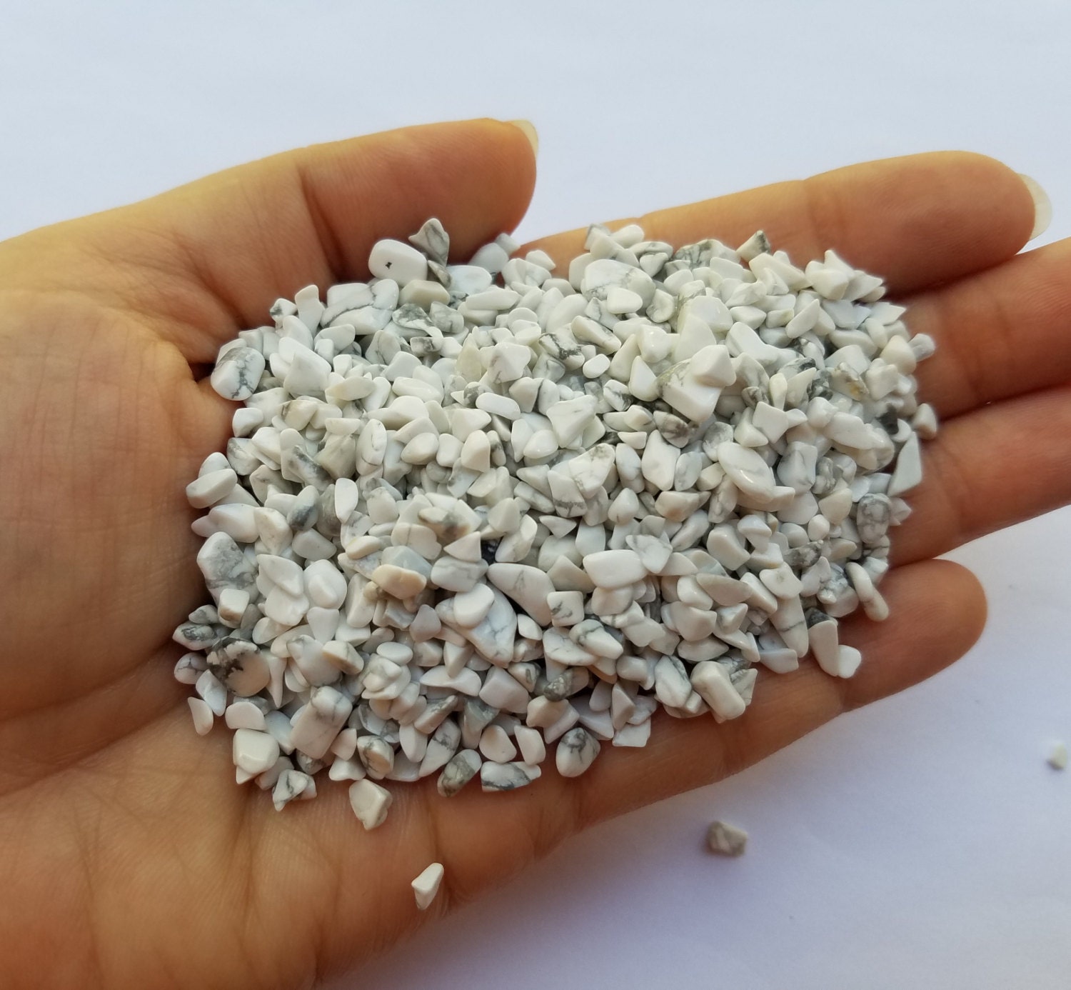 Small White Howlite Chip Stones Tiny Stones Small White Etsy