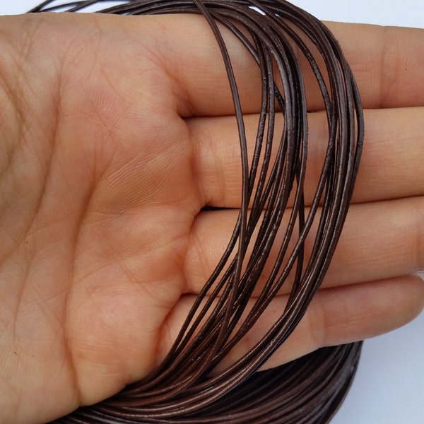 1mm Brown Leather Cord, Genuine Leather, Brown Cord, Leather Jewelry Supplies, Thin Leather Cord, 1, 5, 10, 25, 50 Yards