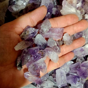 Raw Amethyst Crystal, Small Amethyst Stones, Crystal Cluster, Raw Stones, Jewelry Supplies, Amethyst Crystal Cabochon, Purple Crystals image 1