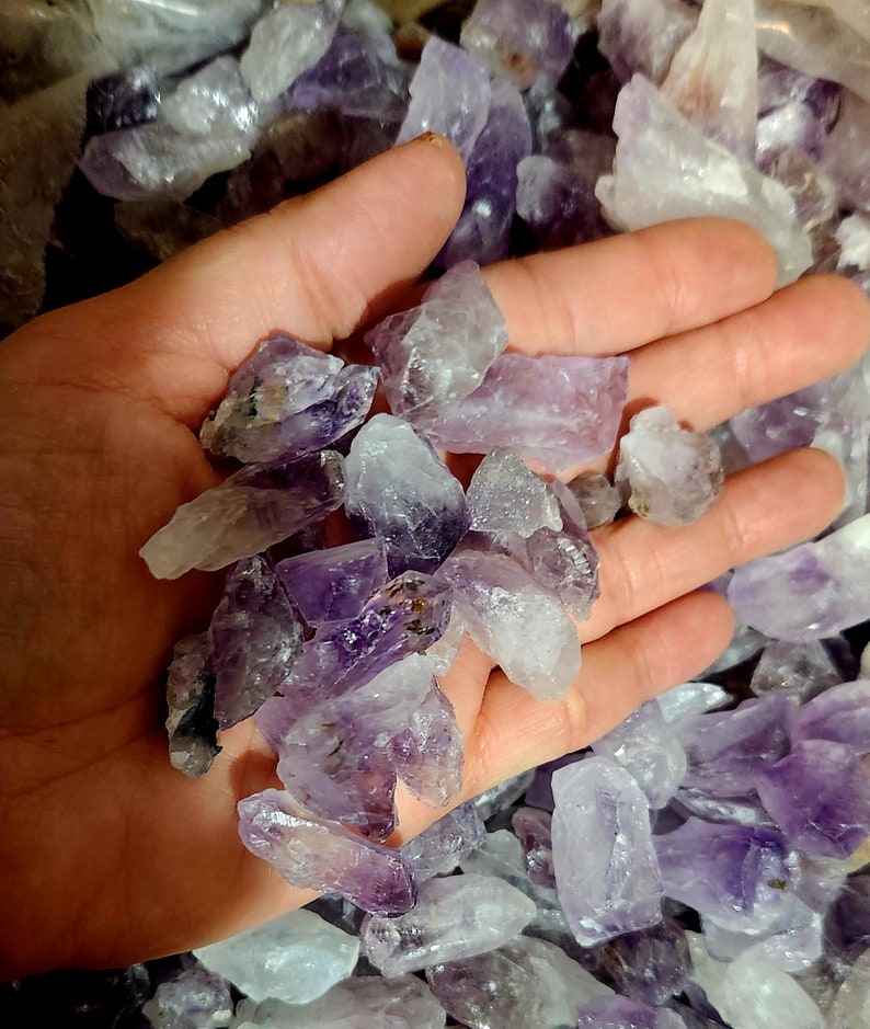 Raw Amethyst Crystal, Small Amethyst Stones, Crystal Cluster, Raw Stones, Jewelry Supplies, Amethyst Crystal Cabochon, Purple Crystals image 1