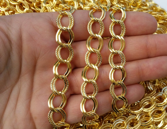 Cadena de oro grande de doble eslabón cadena de 13x10 - Etsy España