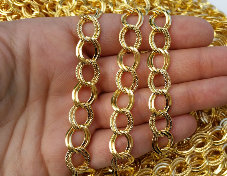 Large Gold Chain Double Link Chain 13x10mm Chain Jewelry Etsy