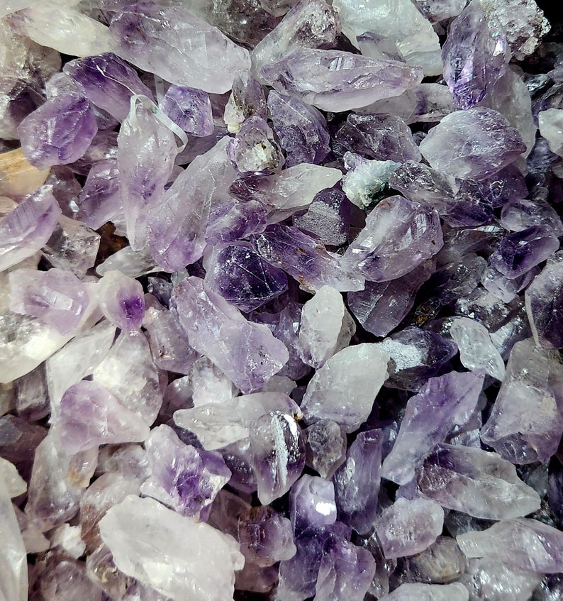 Raw Amethyst Crystal, Small Amethyst Stones, Crystal Cluster, Raw Stones, Jewelry Supplies, Amethyst Crystal Cabochon, Purple Crystals image 2