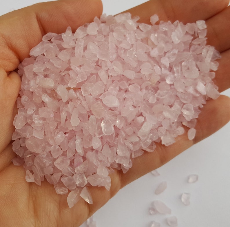 Small Pink Crystal Rose Quartz Stones, Crystal Rocks, Tiny Rose Quartz Stones, Small Stones, Rose Quartz Chips image 3