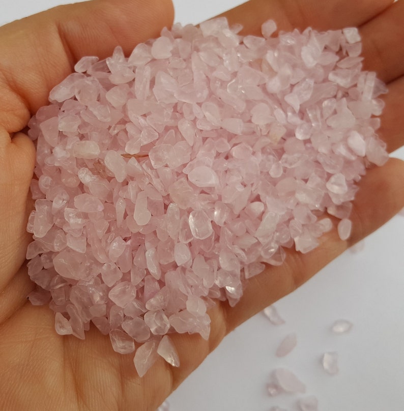 Small Pink Crystal Rose Quartz Stones, Crystal Rocks, Tiny Rose Quartz Stones, Small Stones, Rose Quartz Chips image 2