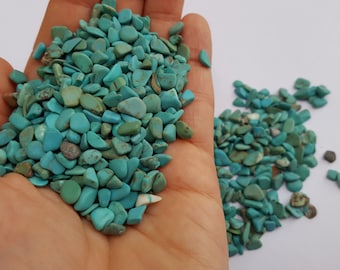 Small Natural Turquoise Chip Stones, Tiny Stones, Small Turquoise Rocks, Tiny Rocks, Tiny Stones, Natural Stones, Natural Howlite Turquoise