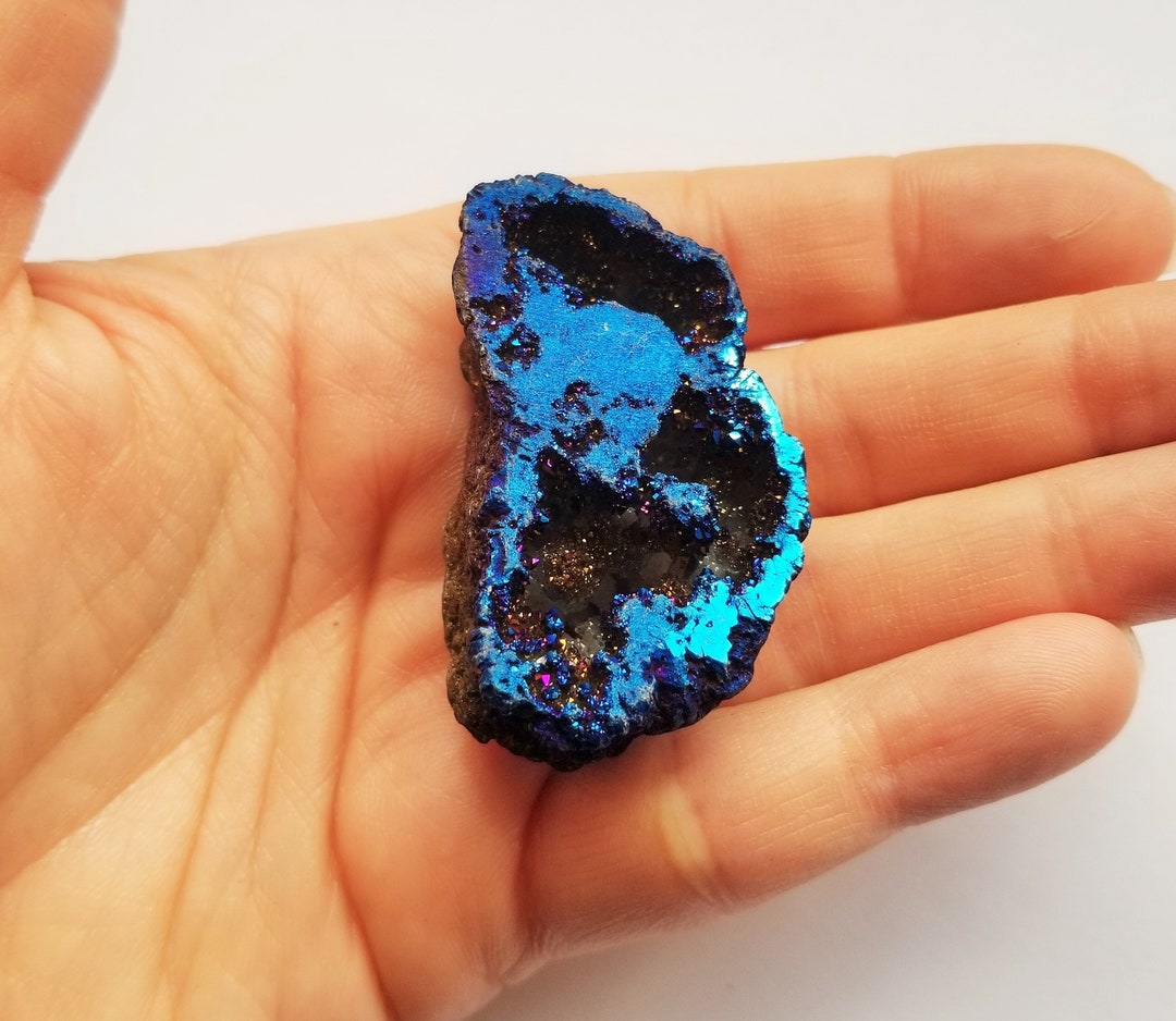 Cobalt Blue Geode Titanium Blue Geode Pendant Designer - Etsy