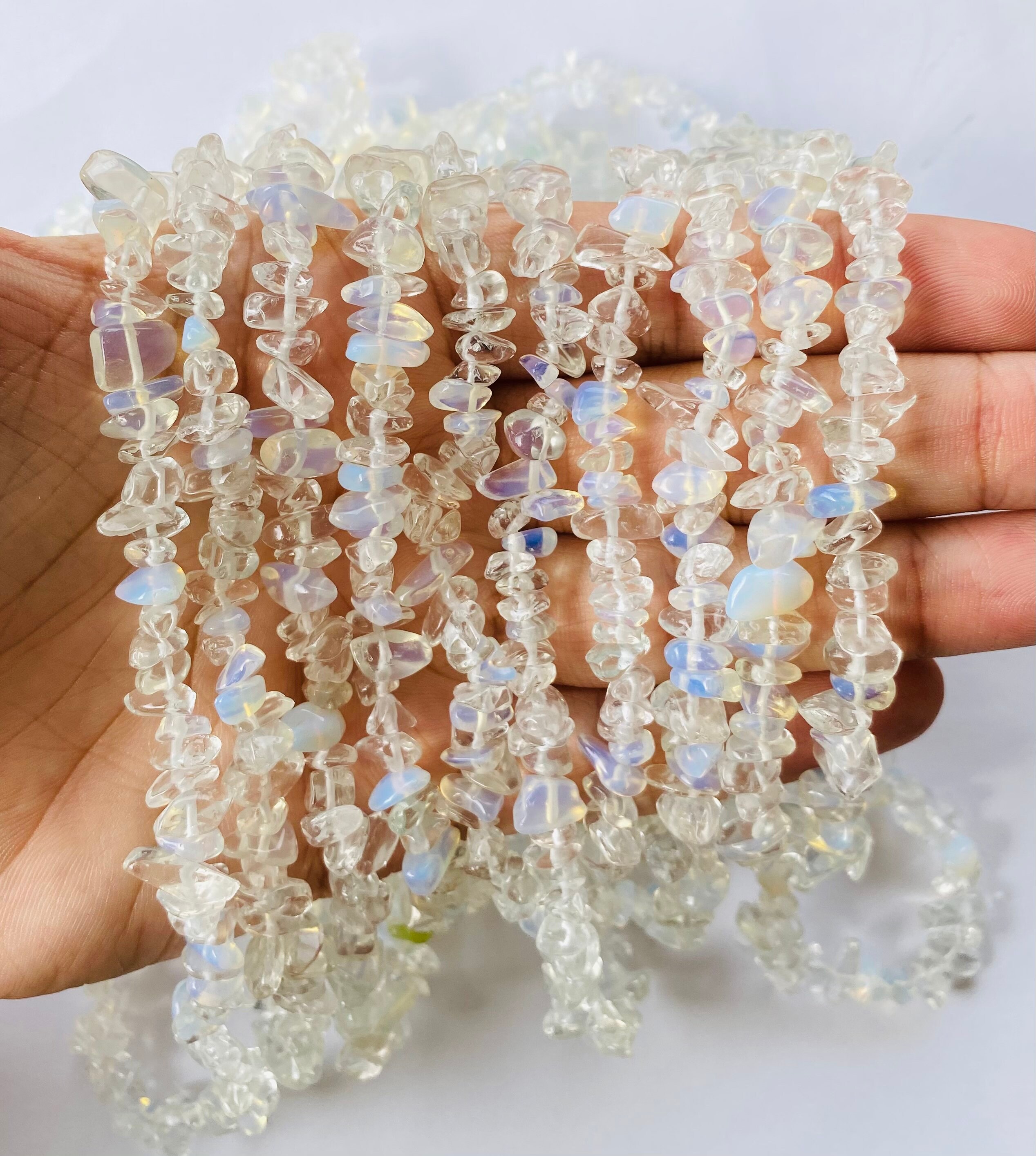30 Inch Strand Opalite Bead Stones, Opal Stone Beads, Small Opal beads, Crystal Opalite, Natural Opalite Stone Beads, DIY Jewelry