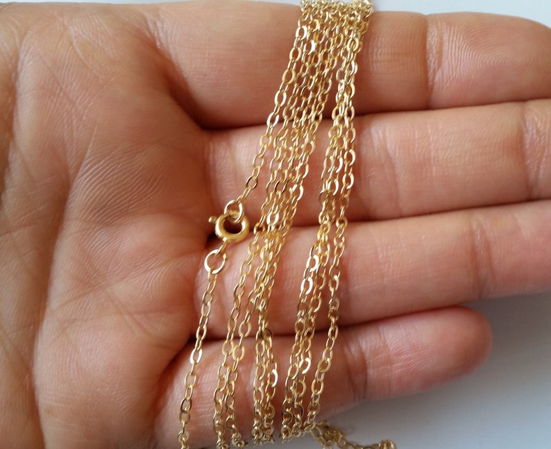 14k Gold Filled Necklace, 16, 17, 18, 19, 20 inch Gold Necklace Chain, Gold Filled Chain, Gold Chain, Jewelry Supplies, 14k gold Chain image 2