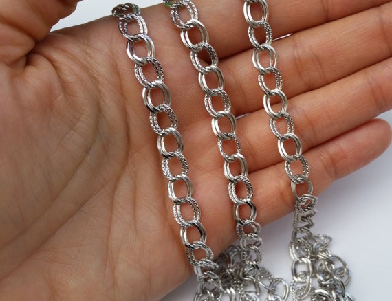 Brújula espiritual reacción Cadena de plata grande cadena de doble eslabón cadena de 8x6 - Etsy México