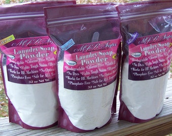 Natural Laundry Soap Powder in 32 oz Bag 64 Loads! by MJR Soaps