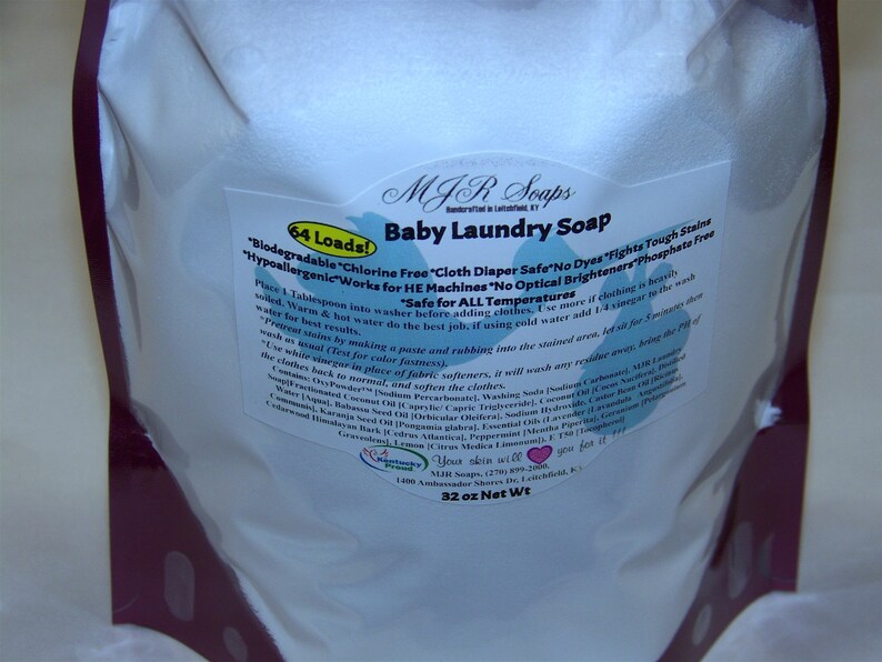 Baby Laundry Soap Powder 32 oz 64 Load Unscented Natural