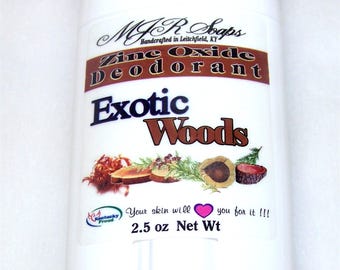 Exotic Woods Deodorant: Non Nano Zinc Oxide, Aluminum & Paraben Free by MJR Soaps