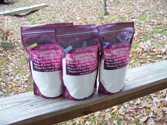 Natural Laundry Soap Powder in 32 oz Bag 64 Loads! by MJR Soaps