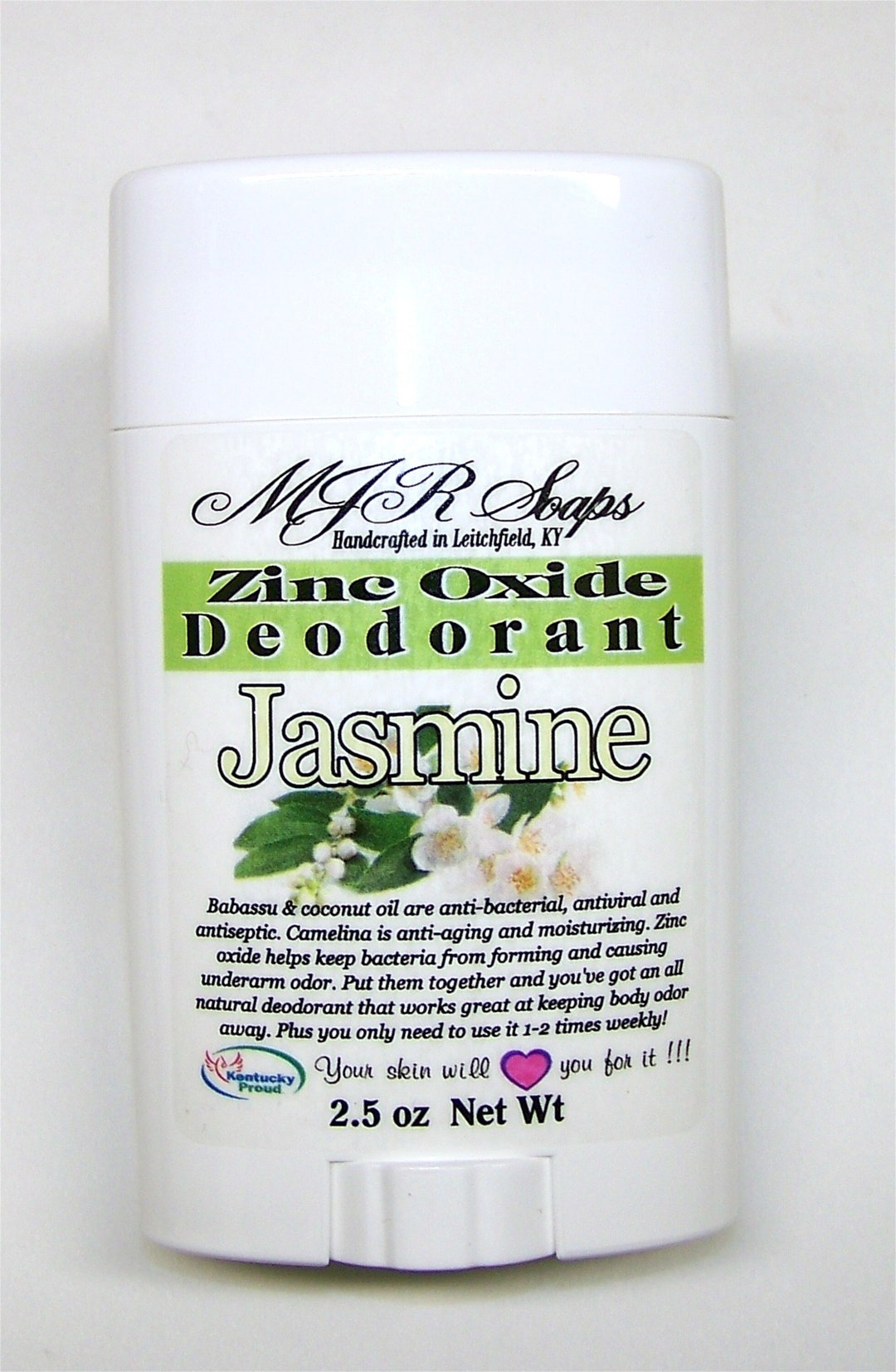 Jasmine absolute Non Nano Zinc Oxide Deodorant aluminum and Paraben Free Handcrafted by MJR