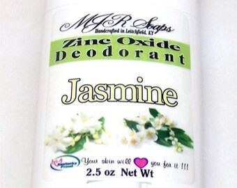 Jasmine Deodorant: Non Nano Zinc Oxide, Aluminum & Paraben Free by MJR Soaps
