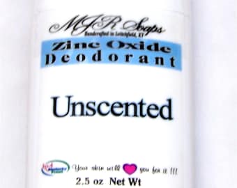 Unscented Deodorant: Non Nano Zinc Oxide, Aluminum & Paraben Free by MJR Soaps